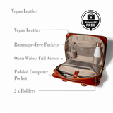 Features of Motion Vegan Leather Brown Bag