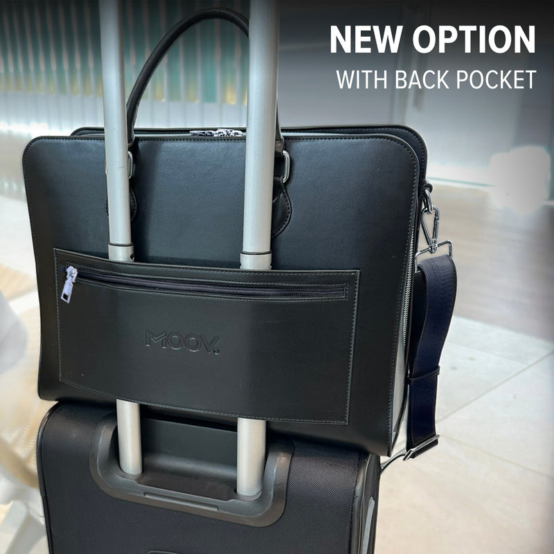 MoovForward Motion: Stylish Laptop Bag for Women Black & Ext Pocket / 16