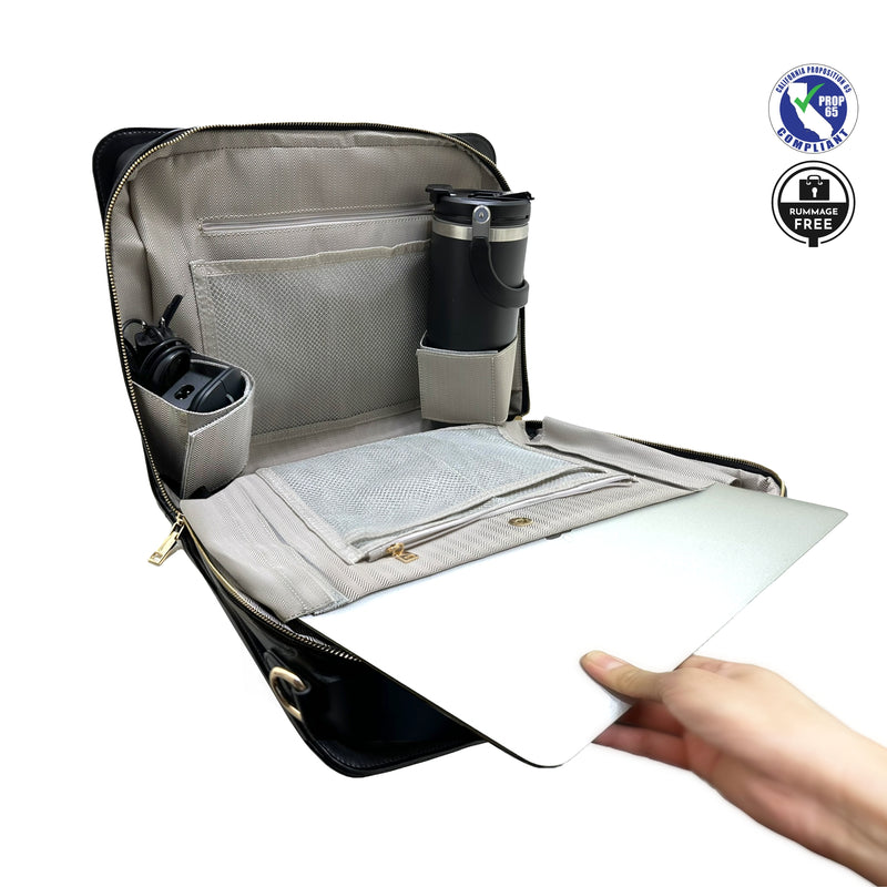 MoovForward Motion: Stylish Laptop Bag for Women Black & Ext Pocket / 16